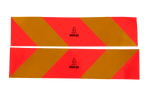 Kleebised, helkurkleebised, lühikesed HERMON, raskeveokite märgistusplaadid, 565x132mm, vasak+parem