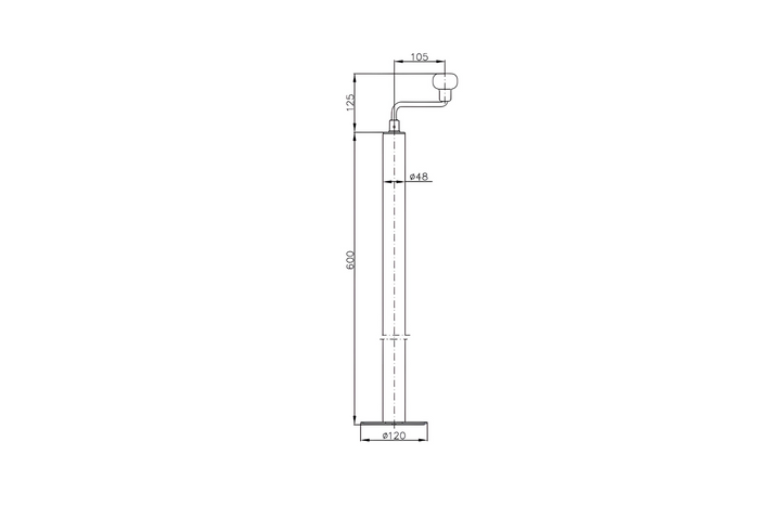 Pikendatav väntvõlli tugi klambriga WINTERHOFF ST48-120+KLE48 150kg 48mm 600-820mm
