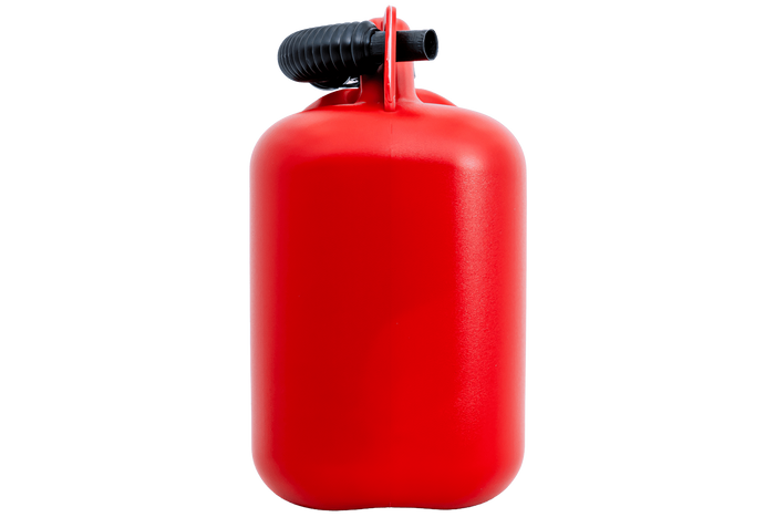 10L HERMON plastkanister lehtriga, punane