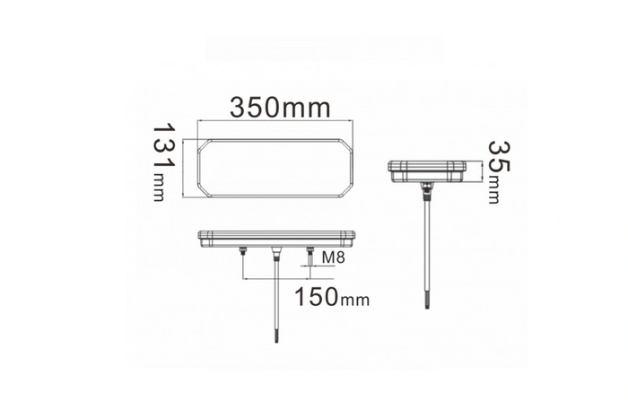 TruckLED L1949+L1950 tagatulede LED-kaabel 0,45m 6 funktsiooni vasak+parem