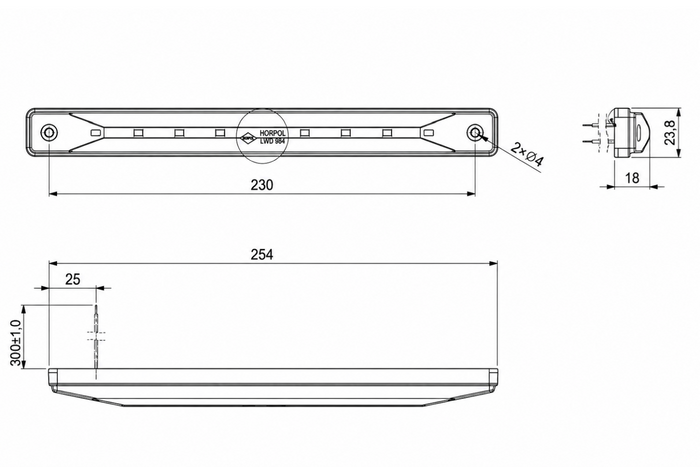 HORPOL LWD984 LED 200lm autosalongilamp