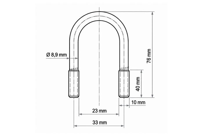 DROMET B-tüüpi ovaalne klamber M10 23×76mm